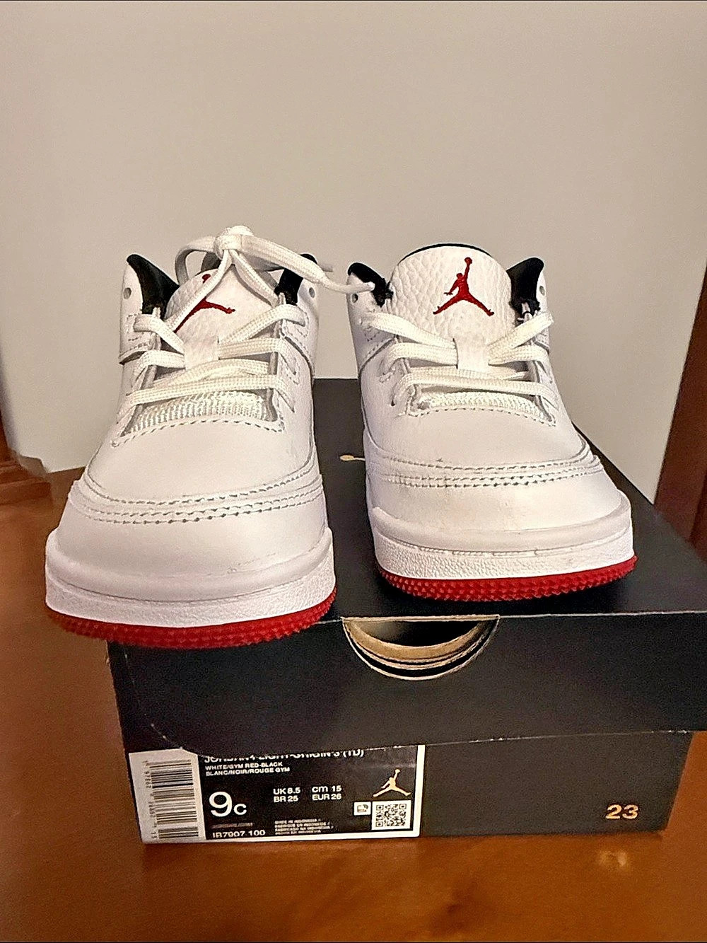Jordan 2/3 TD (Toddler) ) White & Red US 9C